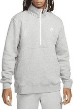 Nike Sportswear Club Fleece 1/2 Zip Size Small Pullover Gray Men&#39;s  DD47... - £46.04 GBP