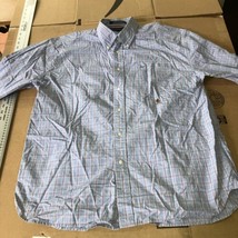 Tommy Hilfiger Mens Long Sleeve Pocket Button Down Casual XL Blue Plaid Y2K VTG - £11.97 GBP