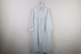 Vintage 90s Miss Elaine Womens Medium Flower Lace Long Sleeve Night Gown Shirt - £31.30 GBP