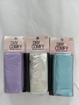 (3) Conair Dry &amp; Comfy ONE SIZE Shower Cap Light Weight Pink Clear Blue - £7.29 GBP
