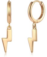 14K Gold Plated Earrings Dangle Drop Hoop Earrings for Women Dainty Hypo... - $39.96