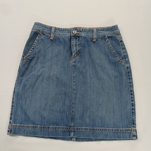 Eddie Bauer Women's Blue Cotton Denim Skirt Pockets Size 8R Waist 30" image 10