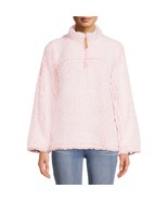 Women&#39;s Long Sleeve Faux Sherpa Pullover Sleep Top Baby Pink Super Soft ... - $18.28 CAD