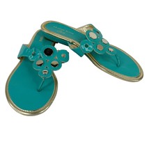 AK Anne Klein Achazie Thong Sandals Turquoise Silver Studs 7.5 - £27.97 GBP