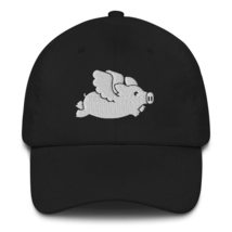 Pig Embroidered Hat Gift for Pig Lover Dad Cap Black - £23.42 GBP