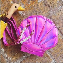 Fashion Shell Shaped Shoulder Bag for Women Novelty Purses and Handbags Girls Cu - £29.02 GBP