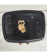 Vintage Couroc Owl Design Inlay Black Serving Tray Monterey California 1... - $34.62 CAD