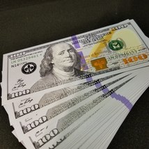 50,000$ FULL PRINT Realistic Prop Money Fake 100 Dollar Bills REAL CASH Replica  - £23.92 GBP