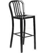 Mid-Century Black &#39;Navy&#39; Style Bar Stool Cafe Chair In-Outdoor Commercia... - $3,007.26 MXN