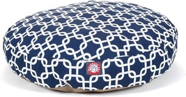 Navy Blue Links Large Round Indoor Outdoor Pet Dog Bed With Removable Wa... - $49.99