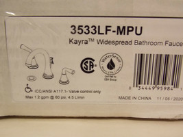 Delta 3533LF-MPU  Kayra Widespread Bathroom Faucet With Pop-Up Drain, Ch... - $160.00