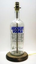 Absolut Vodka Large 1.75L Liquor Bar Bottle Lounge TABLE LAMP Light w/ W... - £43.65 GBP