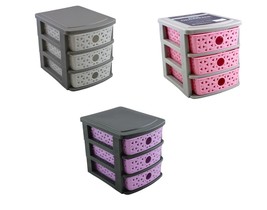 3 Drawer Basket Weave Mini Plastic Organizer Makeup HBA Cosmetics Arts &amp; Crafts  - £11.70 GBP