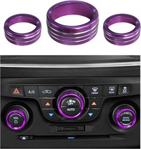 3PCS Air Conditioner Switch Button Knob Cover Aluminum Alloy A C Decal Trim Ring - £24.36 GBP
