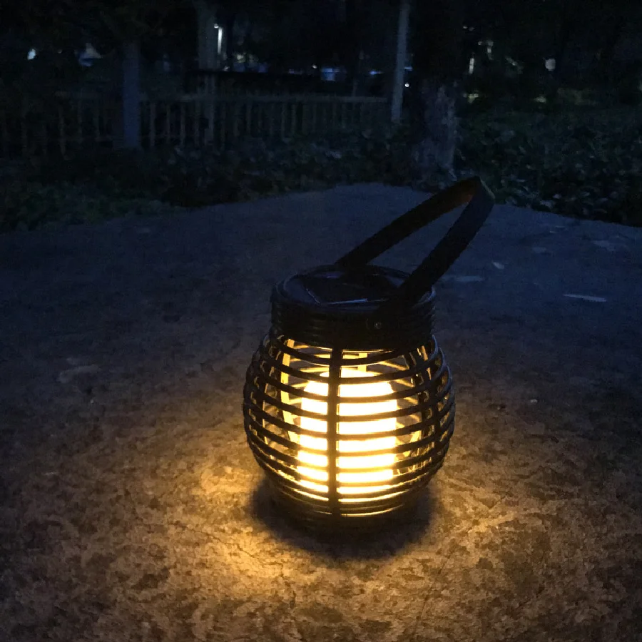 LukLoy Outdoor Solar Rattan Hanging Lamp Outdoor Solar Cane Candle Antique Cage  - £201.90 GBP