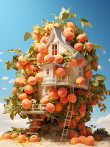Peach Tree House Painting Kits 5D Diamond Art Kits for Adults DIY Gift - $14.69+