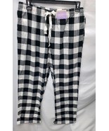 Women&#39;s Size Large Black &amp; White Plaid Checkered Pajama Pants Stars Above - $21.99 CAD