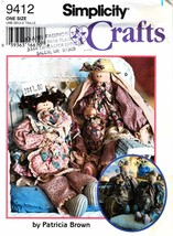 Bear, Doll, Bunny, Cat & Clothes 1995 Simplicity Crafts Pattern 9412 Uncut - £9.43 GBP