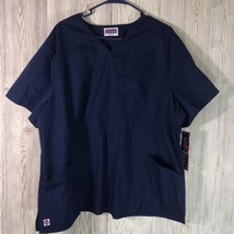 SIVVAN Scrub Top Women&#39;s 3XL Blue Mock Pull Over Two Pocket New With Tags - £9.74 GBP