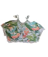 Lauren Conrad xl green floral sleeveless shirt - £8.04 GBP