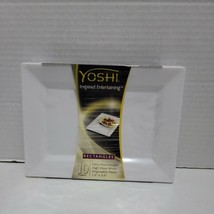 EMI Yoshi Extra Heavyweight Gloss White Disposable Plastic Rectangle Plates - £13.94 GBP