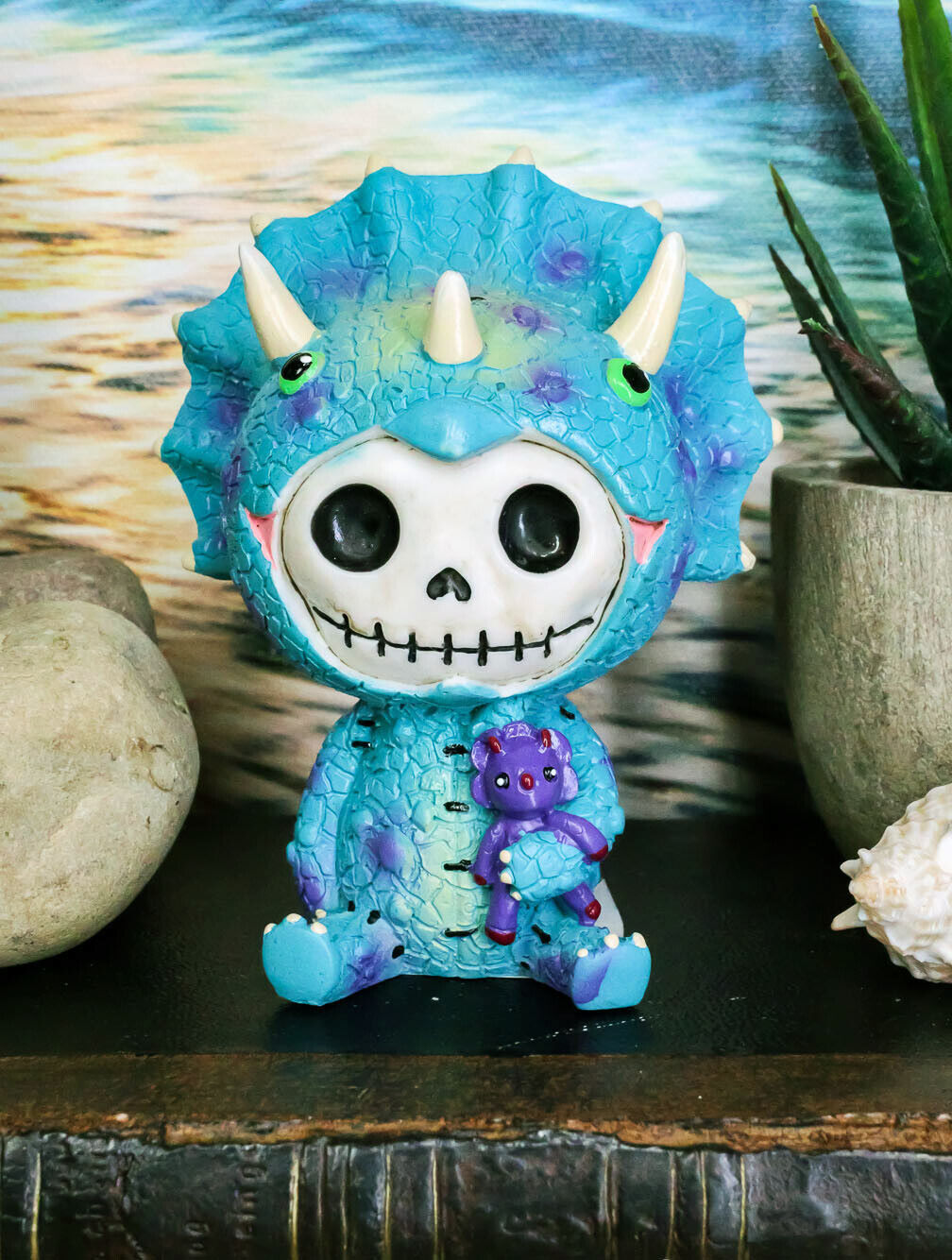 Furrybones Spike Triceratops Dinosaur Costume Skeleton Monster Sit Up Or... - $14.99