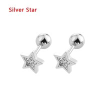 Fashion Barbell Bar Surgical Steel Labrets Lip Star Shape Ear Studs Cartilage He - £7.68 GBP+