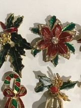 Vintage Christmas Pin Brooch Lot 16 Pcs Hog Quality Holiday Excellent Condition - £74.53 GBP