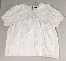 Torrid Womens 3X Top White Eyelet Short Sleeve Blouse Floral Cutout Summ... - $22.00