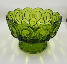 L.E Smith Moon and Stars Green Footed Candy Bowl Compote Avocado - £21.86 GBP