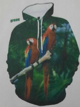 3D Graphic Print 2 Red Parrots Unisex Casual Pullover Hoodie Sweatshirt Adult S - £16.16 GBP