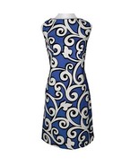 Maggy L Plus Size 14 Blue Multi Color Swirl Print Sleeveless Sheath Midi... - £30.54 GBP