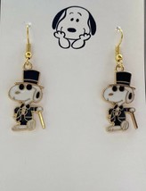 New Classic Super Cute Snoopy Astaire with Top Hat  Cane Tux Earrings  Peanuts - £6.29 GBP