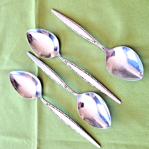 Oneida Community Stainless Venetia 4 Soup Spoons 6 7/8&quot; Burnished Handle READ - £5.44 GBP
