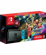 Nintendo Switch wit Neon Blue &amp; Neon Red Joy-Con + Mario Kart 8 Deluxe F... - $7,463.63 MXN