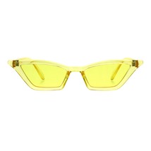 Damen Skinny Sonnenbrille Trapezoid Form Katzenauge Rahmen Durchsichtig Farben - £8.72 GBP