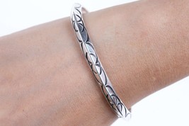 Solid vintage Heavy stamped Native American sterling cuff bracelet - £119.44 GBP