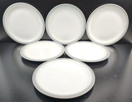 6 Shenango China Gray Rim Band Dinner Plates Set 9.75&quot; Restaurant Ware Diner Lot - $69.17