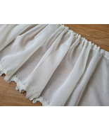 Cafe kitchen ivory tulle, curtain Farmhouse, small window valance lace buterfly - £27.53 GBP