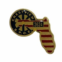 Crestview Florida Elks Lodge 2624 BPOE Benevolent Order Enamel Hat Pin - $7.95