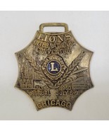 1960 Lions Annual Convention Chicago Copper Watch Fob - $16.59 CAD