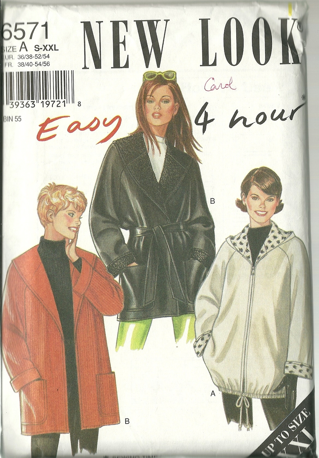 New Look Sewing Pattern 6571 Misses Coat Jacket 10 12 14 16 18 20 22 24 26 28 - £7.86 GBP