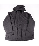 Swisstech Hooded Jacket Button Up Zipper Winter Coat Large 42-44 Black Gray - £46.68 GBP