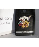 Hard Rock Cafe Collector Pin Back Core Flaming Dice Exclusive Atlantic C... - $12.82