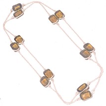 Gray Milky Opal Cushion Shape Handmade Fashion Necklace Jewelry 36&quot; SA 6647 - £5.96 GBP