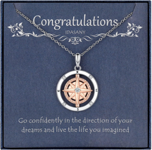 Graduation Gifts for Her 2023 Inspirational Spin Compass Pandant Necklace for Wo - £29.48 GBP