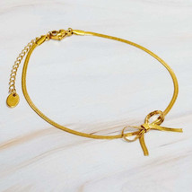 Herringbone Chain Bow Anklet - $17.95