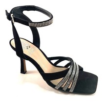  Vince Camuto Brevern Black Suede High Heel Strappy Embellished Dress Sandal  - £71.14 GBP