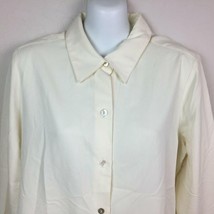 Charter Club Women&#39;s Ivory Button Up Blouse Work Career Office Business Size 10 - £27.72 GBP