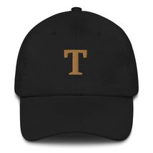 Baseball Cap Letter T Alphabet Initial Embroidered Dad Hat Black - £23.45 GBP